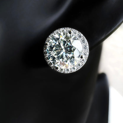 VS1 HALO STUD EARRINGS